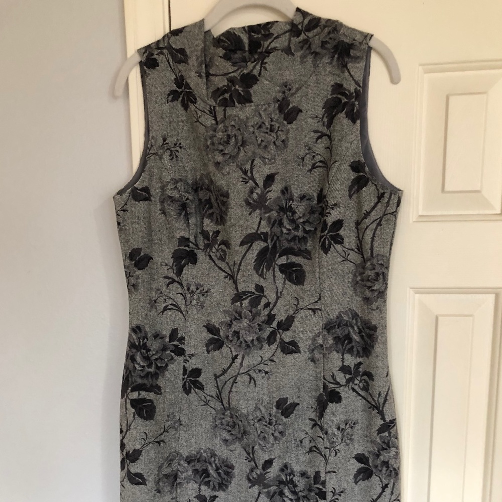 Size 10 Talbots never been worn! Wool fully lined gray and black dress